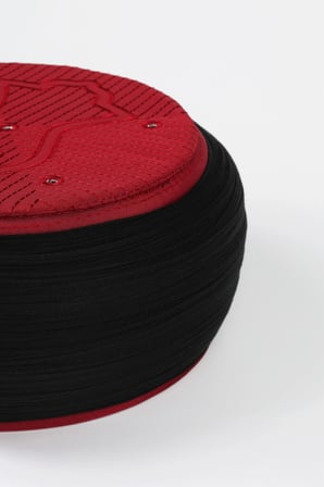 Çocuk Namaz Sarığı - Siyah Kumaş - Bordo Takke - Yuvarlak Sarım - Nâli Şerif - 4 metre