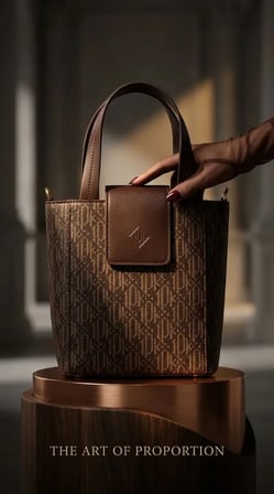 Kadın Kahverengi Monogram Desenli El ve Omuz Çantası
