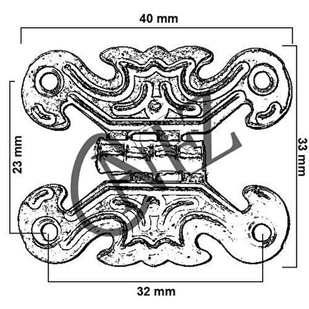 Saç Kelebek Menteşe - Küçük, Antik, 100 Adet