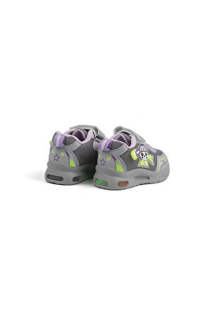 Unisex Bebe Buz Lila Figürlü Işıklı Cırtlı Sneaker Günlük Spor Ayakkabı