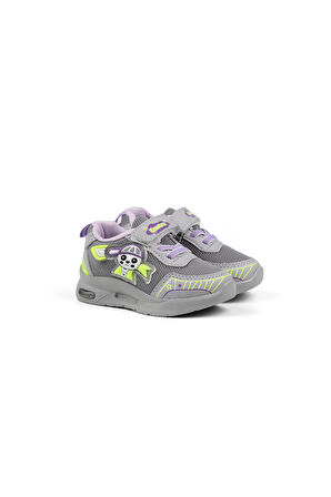 Unisex Bebe Buz Lila Figürlü Işıklı Cırtlı Sneaker Günlük Spor Ayakkabı