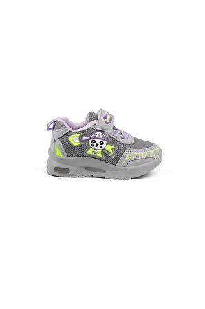 Unisex Bebe Buz Lila Figürlü Işıklı Cırtlı Sneaker Günlük Spor Ayakkabı