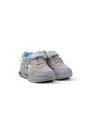 Unisex Bebe Buz Turkuaz Figürlü Işıklı Cırtlı Sneaker Günlük Spor Ayakkabı