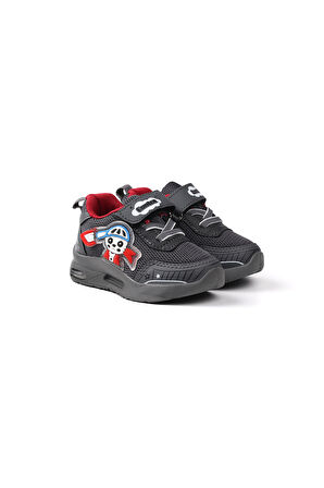 Unisex Bebe Füme Kırmızı Figürlü Işıklı Cırtlı Sneaker Günlük Spor Ayakkabı