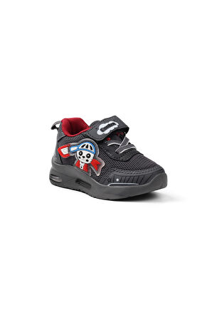 Unisex Bebe Füme Kırmızı Figürlü Işıklı Cırtlı Sneaker Günlük Spor Ayakkabı
