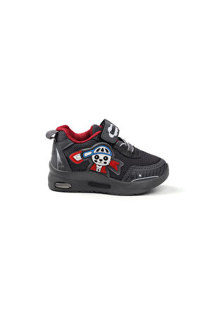 Unisex Bebe Füme Kırmızı Figürlü Işıklı Cırtlı Sneaker Günlük Spor Ayakkabı