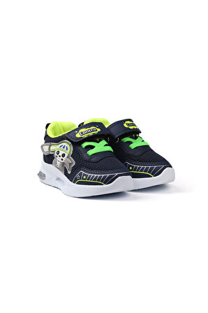 Unisex Bebe Lacivert Figürlü Işıklı Cırtlı Sneaker Günlük Spor Ayakkabı