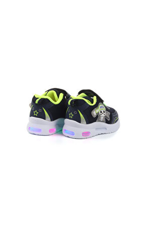 Unisex Bebe Lacivert Figürlü Işıklı Cırtlı Sneaker Günlük Spor Ayakkabı