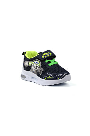 Unisex Bebe Lacivert Figürlü Işıklı Cırtlı Sneaker Günlük Spor Ayakkabı