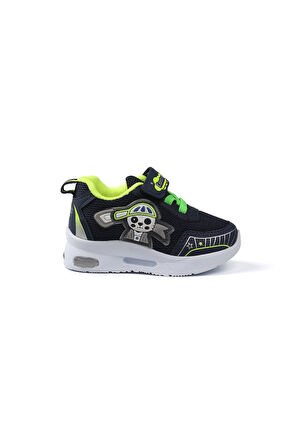 Unisex Bebe Lacivert Figürlü Işıklı Cırtlı Sneaker Günlük Spor Ayakkabı