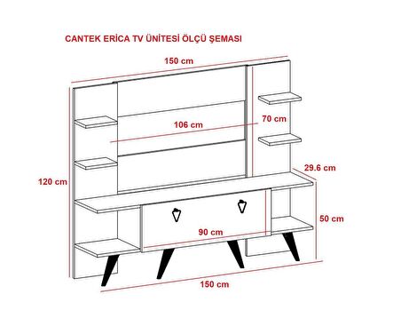 Erica Tv Ünitesi Beyaz-Beyaz