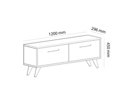 İKİ KAPAKLI 120 CM MELİSA TV ÜNİTESİ SAFİRMEŞE-BEYAZ