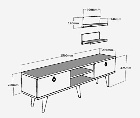 Millano TV Ünitesi 150cm CEVİZ