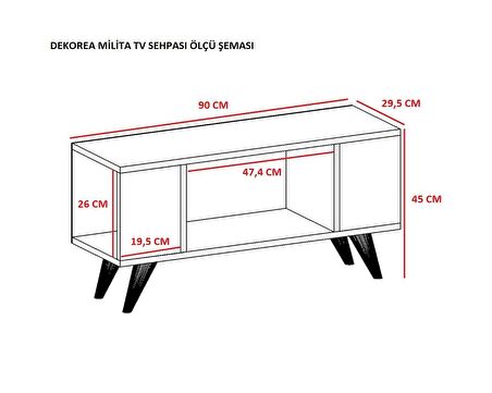 Milita Tv Sehpası Ceviz-beyaz