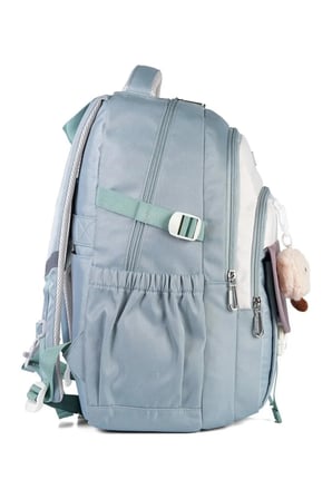 Relaxion 2462 Çocuk Bordo Peluş Anahtarlıklı Fonksiyonel Okul Çantası — GRİ