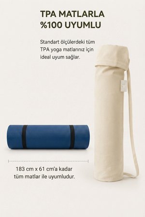 Yoga Matı Çantası %100 Pamuk Gabardin TPE Pilates Minderi Taşıma Çantası Ayarlanabilir Askılı