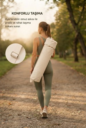 Yoga Matı Çantası %100 Pamuk Gabardin TPE Pilates Minderi Taşıma Çantası Ayarlanabilir Askılı