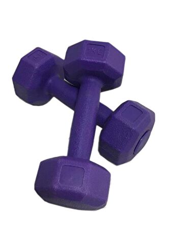 Leyaton 1 Kg Plastik Dambıl Set 2 Adet Mor Renk