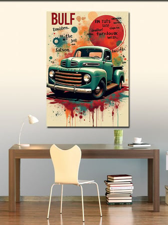 Kanvas Tablo Retro Kamyon Reklamı