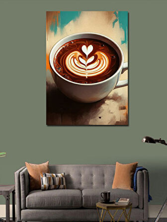 Kanvas Tablo Latte Art Kahve
