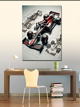 Kanvas Tablo Formula 1 Detaylı Çizimi