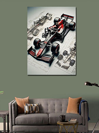 Kanvas Tablo Formula 1 Detaylı Çizimi
