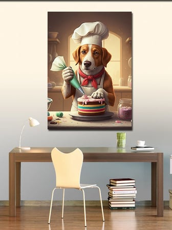 Kanvas Tablo Tatlı Yapan Sevimli Köpek