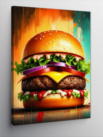Kanvas Tablo Devasa Katmanlı Hamburger