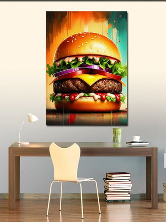 Kanvas Tablo Devasa Katmanlı Hamburger