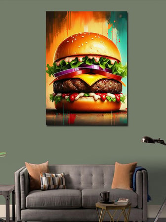 Kanvas Tablo Devasa Katmanlı Hamburger