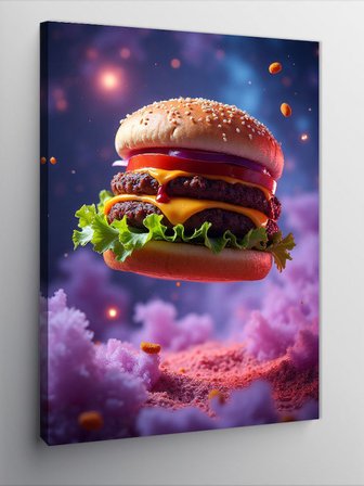 Kanvas Tablo Bulutların Üzerinde Burger