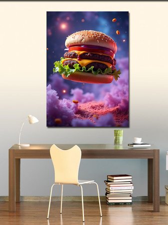 Kanvas Tablo Bulutların Üzerinde Burger