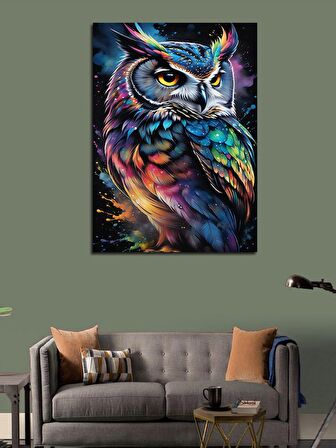 Kanvas Tablo Soft Renkli Baykuş