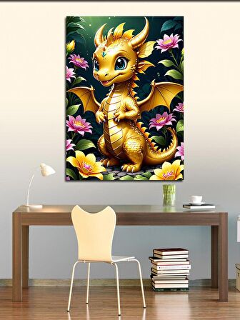Kanvas Tablo Yavru Altın Ejderha