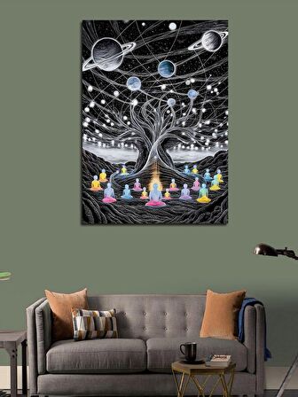 Kanvas Tablo Astral Yoga Meditasyon