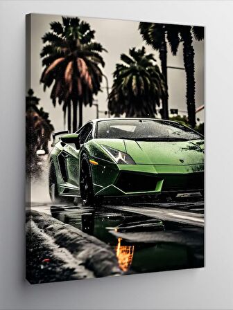 Kanvas Tablo Yeşil Hızlı Araba