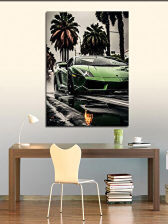 Kanvas Tablo Yeşil Hızlı Araba