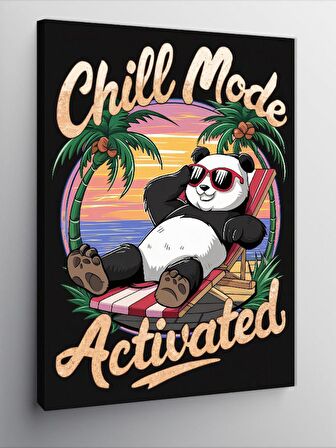 Kanvas Tablo Tatil Modundaki Panda