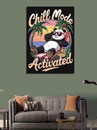 Kanvas Tablo Tatil Modundaki Panda