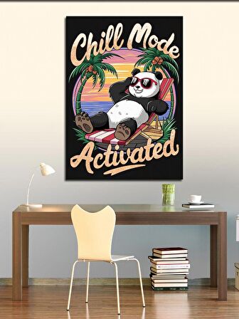 Kanvas Tablo Tatil Modundaki Panda
