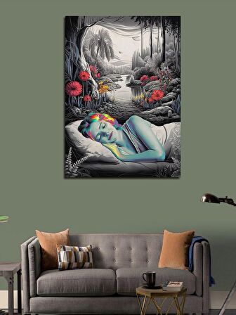 Kanvas Tablo Kızın Uykusundaki Vadi