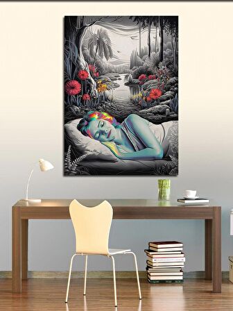 Kanvas Tablo Kızın Uykusundaki Vadi