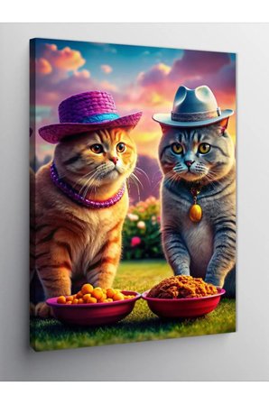 Kanvas Tablo Kedi Ailesi
