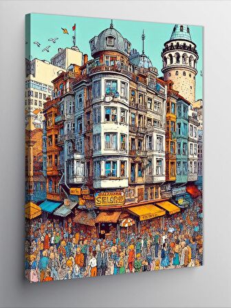 Kanvas Tablo İstanbul Ve Galata Kulesi