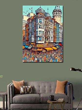 Kanvas Tablo İstanbul Ve Galata Kulesi