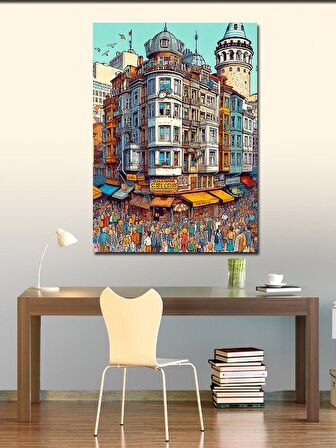 Kanvas Tablo İstanbul Ve Galata Kulesi