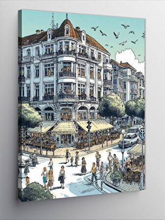 Kanvas Tablo Şehirdeki İnsanlar
