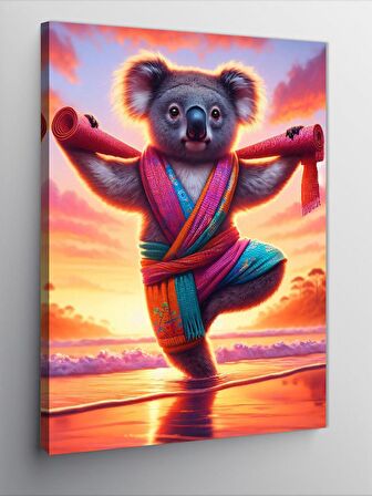 Kanvas Tablo Yoga Yapan Koala