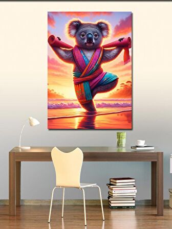 Kanvas Tablo Yoga Yapan Koala