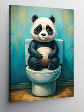 Kanvas Tablo Tuvaletteki Panda